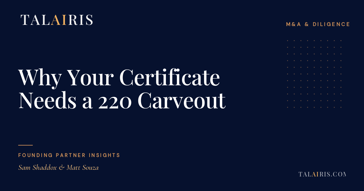 Why Your Certificate Needs a 220 Carveout
