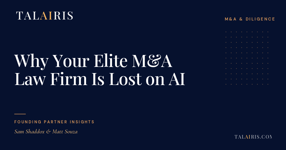Why Your Elite M&A Law Firm Is Lost on AI